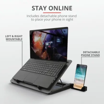 Охлаждающая подставка для ноутбука Trust GXT 1125 Quno Blue LED 17.3" Black (23581)