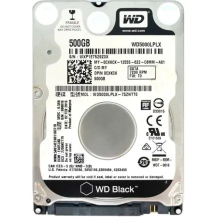 Накопитель HDD 2.5" SATA  500GB WD Black 7200rpm 32MB (WD5000LPLX)