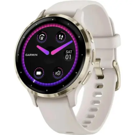 Смарт-годинник Garmin Venu 3s Soft Gold Stainless Steel Bezel with Ivory Case and Silicone Band (010-02785-54)