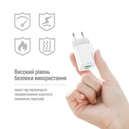 Мережевий зарядний пристрій ColorWay GaN Mini 30W PD Port PPS USB (Type-C PD + USB QC4.0)