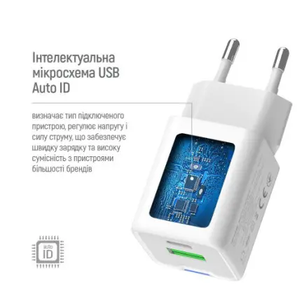 Мережевий зарядний пристрій ColorWay GaN Mini 30W PD Port PPS USB (Type-C PD + USB QC4.0)