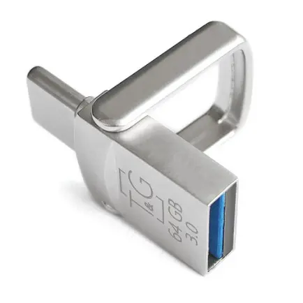 Флеш-накопичувач USB 3.0 64GB Type-C T&G Metall Series 104 Silver (TG104TC-64G3)