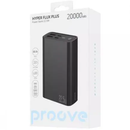 Универсальная мобильная батарея Proove Hyper Flux Plus 22.5W 20000mAh Black (PBF222120001)