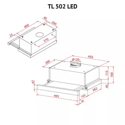 Вытяжка Perfelli TL 502 I LED