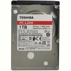 Накопичувач HDD 2.5" SATA 1.0TB Toshiba L200 5400rpm 128MB (HDWL110)