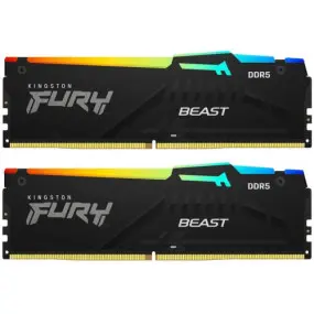 Модуль пам`ятi DDR5 16GB/6000 Kingston Fury Beast RGB Expo Black (KF560C30BBEAK2-16)