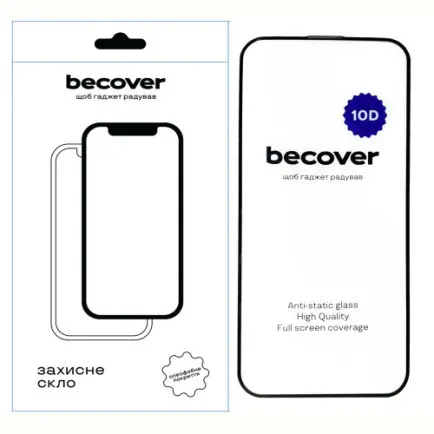 Захисне скло BeCover для Apple iPhone 15 Pro Max 10D Black (711332)