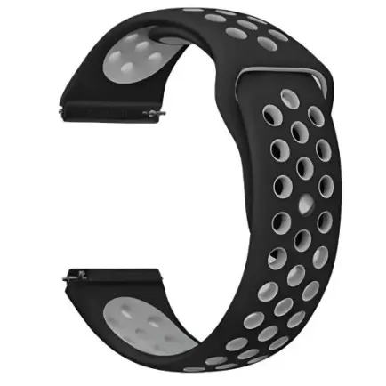 Ремешок BeCover Vents Style для Xiaomi iMi KW66/Mi Watch Color/Watch S1 Active/Haylou LS01/LS05 Black-Grey (705801)