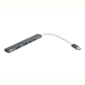 Концентратор USB Type-C Maxxter 1xUSB-A 3.0, 2xUSB-A 2.0, 1xUSB-C (PD100W charging)