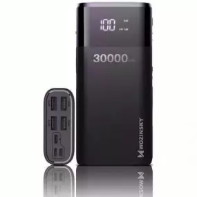 Универсальная мобильная батарея Wozinsky WPB-001BK Bipow 30000mAh, Output: 4USB, 15W,  Black (WPB-001BK/28829)
