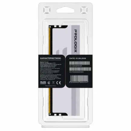 Модуль пам`ятi DDR4 16GB/3200 Prologix Onyx White RGB (PRO16GB3200YWR4)