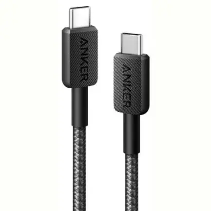 Кабель Anker 322 USB-C - USB-C, 1.8 м, Black (A81F6G11)
