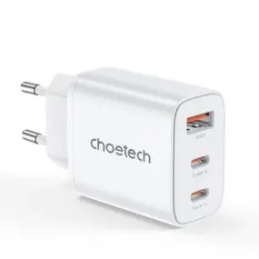 Сетевое зарядное устройство Choetech (2хUSB-C+USB-A)