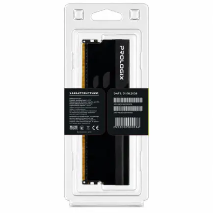Модуль пам`ятi DDR4 8GB/3600 Prologix Onyx Black RGB (PRO8GB3600YBR4)