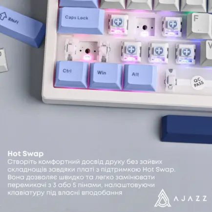 Клавиатура Ajazz AK980 Max Magnetic Switch Blue/White/Dark Blue (AK980-MAX-M-BWDB)