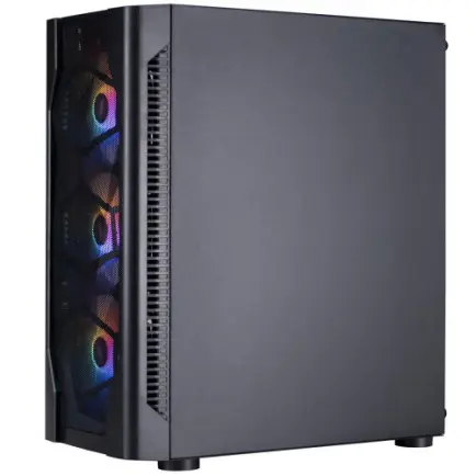 Корпус 1stPlayer D4-BK-4F1 Black без БП