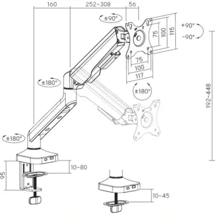 Кріплення настільне для монітора OfficePro 17-42" White (MA441W)