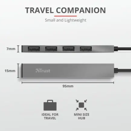 USB-хаб Trust Halyx Aluminium 4 ports (23786)
