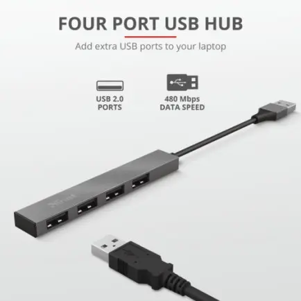USB-хаб Trust Halyx Aluminium 4 ports (23786)