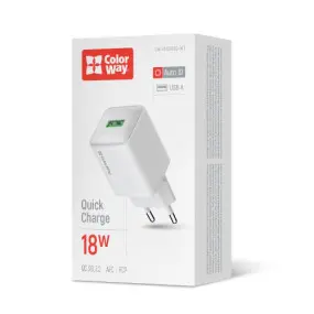 Сетевое зарядное устройство ColorWay 1USB Quick Charge 3.0 (18W)