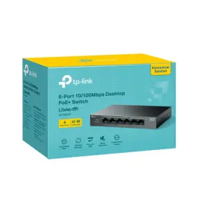 Коммутатор TP-Link LS106LP (4xFE PoE, 2xFE, max PoE 41W, металл, настольный)