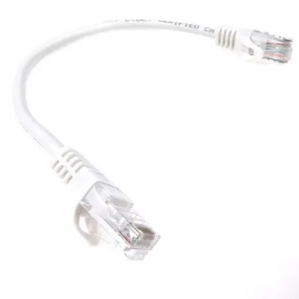 Патч-корд литий EServer UTP, RJ45, Cat.5e, 0,25m, білий (CORD-0.25M-WHITE)