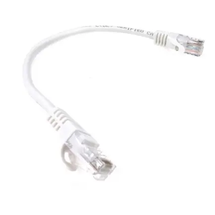 Патч-корд литий EServer UTP, RJ45, Cat.5e, 0,25m, білий (CORD-0.25M-WHITE)