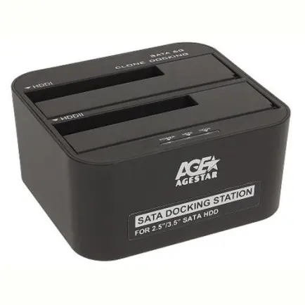 Док-станция AgeStar 3UBT6-6G для 2.5"/3.5" SATA HDD или SSD USB3.0 Black