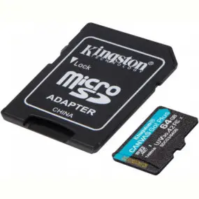 Карта памяти MicroSDXC  64GB UHS-I/U3 Class 10 Kingston Canvas Go! Plus R170/W70MB/s + SD-адаптер (SDCG3/64GB)