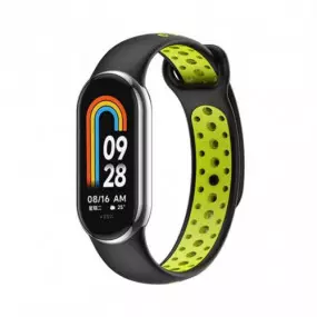 Ремінець BeCover Vents Style для Xiaomi Mi Smart Band 8 Black-Green (709416)