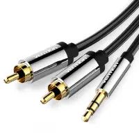 Кабель Vention 3.5 мм - 2xRCA, М/M, 0.5 м, черный (BCFBD)