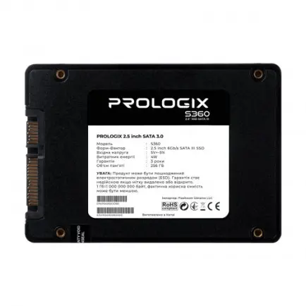 Накопичувач SSD 256GB Prologix S360 2.5" SATAIII TLC (PRO256GS360)
