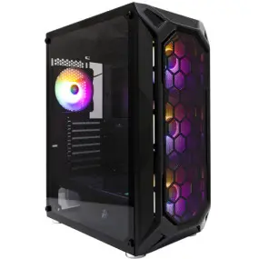 Корпус 1stPlayer X6-BK-4F1 Black без БП