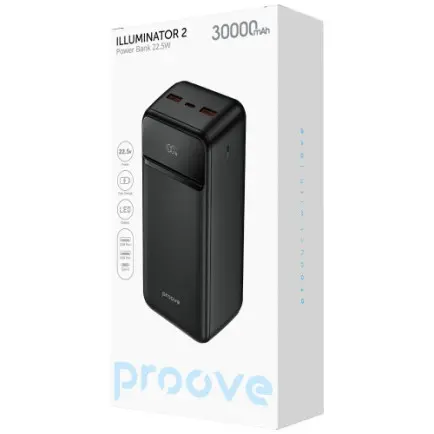 Универсальная мобильная батарея Proove Illuminator 2 22.5W 30000mAh Black (PBIP30212201)