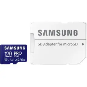 Карта памяти MicroSDXC 128GB UHS-I/U3 Class 10 Samsung Pro Plus + SD-адаптер (MB-MD128SA/EU)