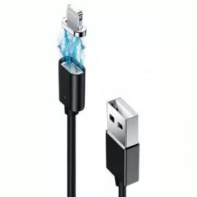 Кабель Grand-X USB-Lightning, магнитный, 1м, Black (MG-01L)