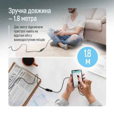 Кабель ColorWay USB - USB V 2.0 (M/F)