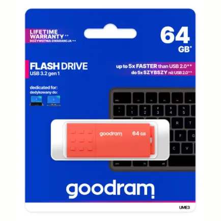 Флеш-накопитель USB3.2 64GB Goodram UME3 Orange (UME3-0640O0R11)