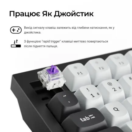 Клавіатура бездротова Keychron Q6 HE Magnetic Switch Black RGB (Q6H-M1-UA)