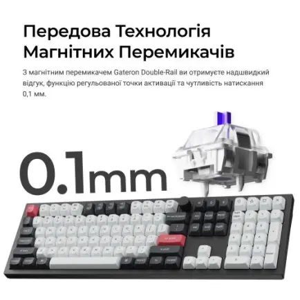 Клавіатура бездротова Keychron Q6 HE Magnetic Switch Black RGB (Q6H-M1-UA)
