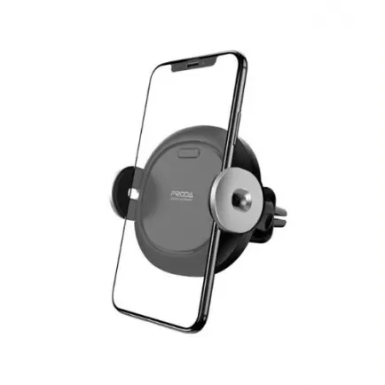 Держатель автомобильный Proda PD-CH013 Mike + беспроводное ЗУ  Black (6971278727576)