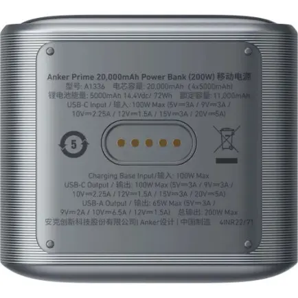Універсальна мобільна батарея Anker Prime 20000mAh 200W Black (A1336011)
