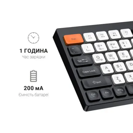 Клавиатура беспроводная OfficePro SK985BO Bluetooth Black/White
