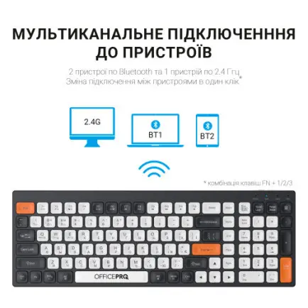 Клавиатура беспроводная OfficePro SK985BO Bluetooth Black/White