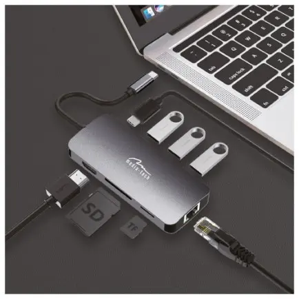 Док-станция Media-Tech USB-C HDMI/USB 3.0x3/RJ45/SD/MicroSD/PD 100W (MT5044)