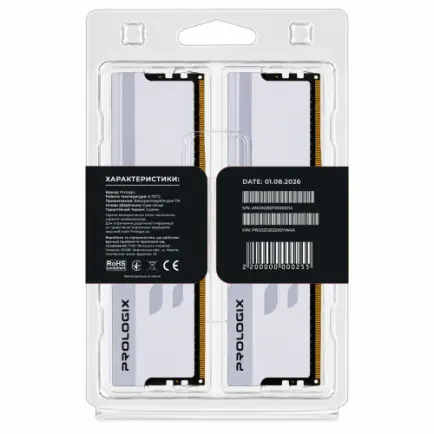 Модуль памяти DDR4 2x16GB/3200 Prologix Onyx White (PRO32GB3200YW4K)