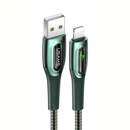 Кабель Usams US-SJ469 USB - Lightning, 1.2 м, Dark Green (SJ469USB02)