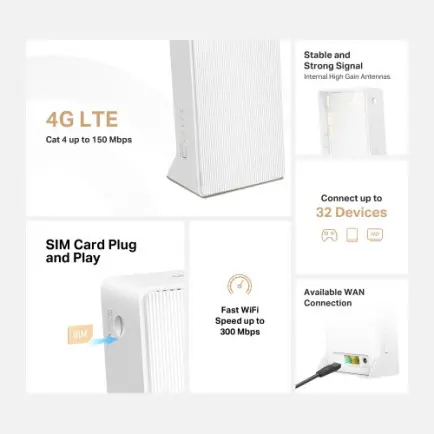 Беспроводной маршрутизатор Mercusys MB112-4G (N300, 4G/LTE, 1xFE LAN, 1xFE WAN)