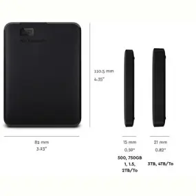 Зовнішній жорсткий диск 2.5" USB 5.0TB WD Elements Portable Black (WDBU6Y0050BBK-WESN)