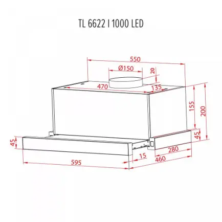 Вытяжка Perfelli TL 6622 I 1000 LED
